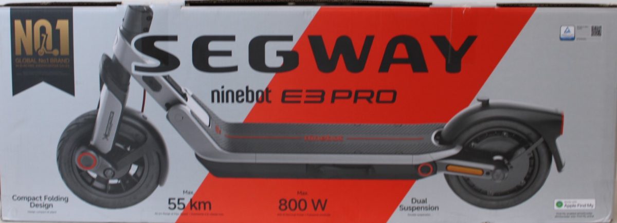 Ninebot by Segway eKickScooter E3 Pro E, Segway E3 Pro E, eKickScooter, 800 W, Up to 25 km/h, 10 ", 24 month(s), Silver and Gray, DAMAGED PACKAGING AND PAINT. DIRTY, SCRATCHED, INSTALLATION MARKS