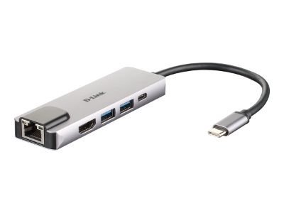 5-in-1 USB-C Hub with HDMI/Ethernet and Power Delivery, DUB-M520, USB-C Hub, Warranty 24 month(s)