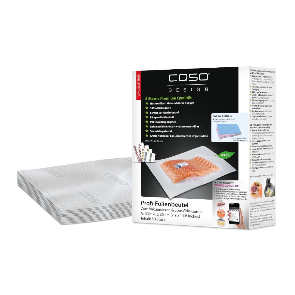 Foil Bags, 01219, 50 units, Dimensions (W x L) 20 x 30 cm, Ribbed