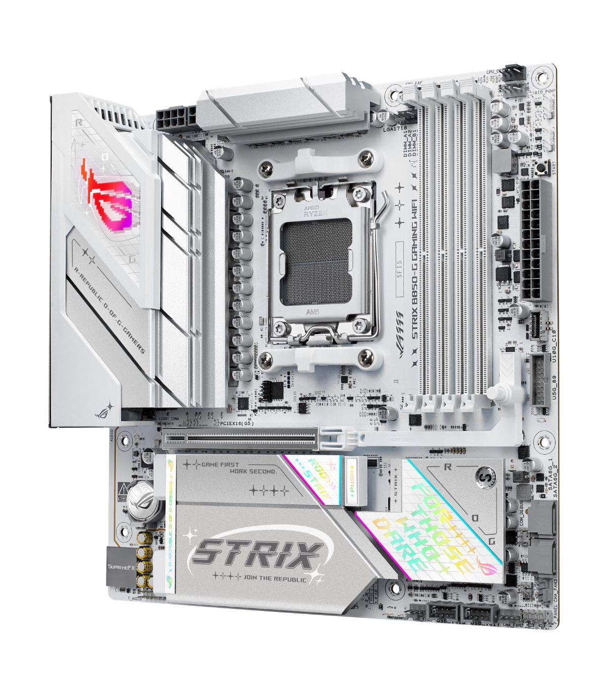 Asus ROG STRIX B850-G GAMING WIFI, Processor family AMD, Processor socket AM5, DDR5, Supported hard disk drive interfaces SATA, M.2, Number of SATA connectors 2