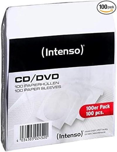 CD MEDIA ACC PAPER SLEEVES/100PACK 9001304 INTENSO