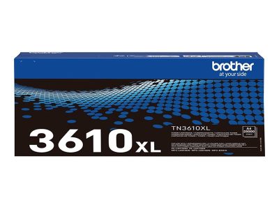 Brother TN-3610XL Genuine High Yield Toner Cartridge, Black, Brother TN3610XL, Toner cartridge, Black