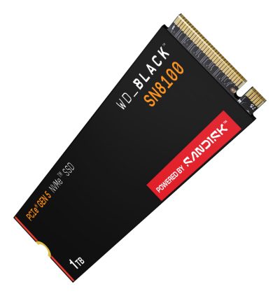 SSD, SANDISK, 2400xTBW rating, NVMe Yes, PCI Express 5.0, M.2, 1000 GB, POWERED BY SANDISK, Black SN8100, WDS100T1X0M