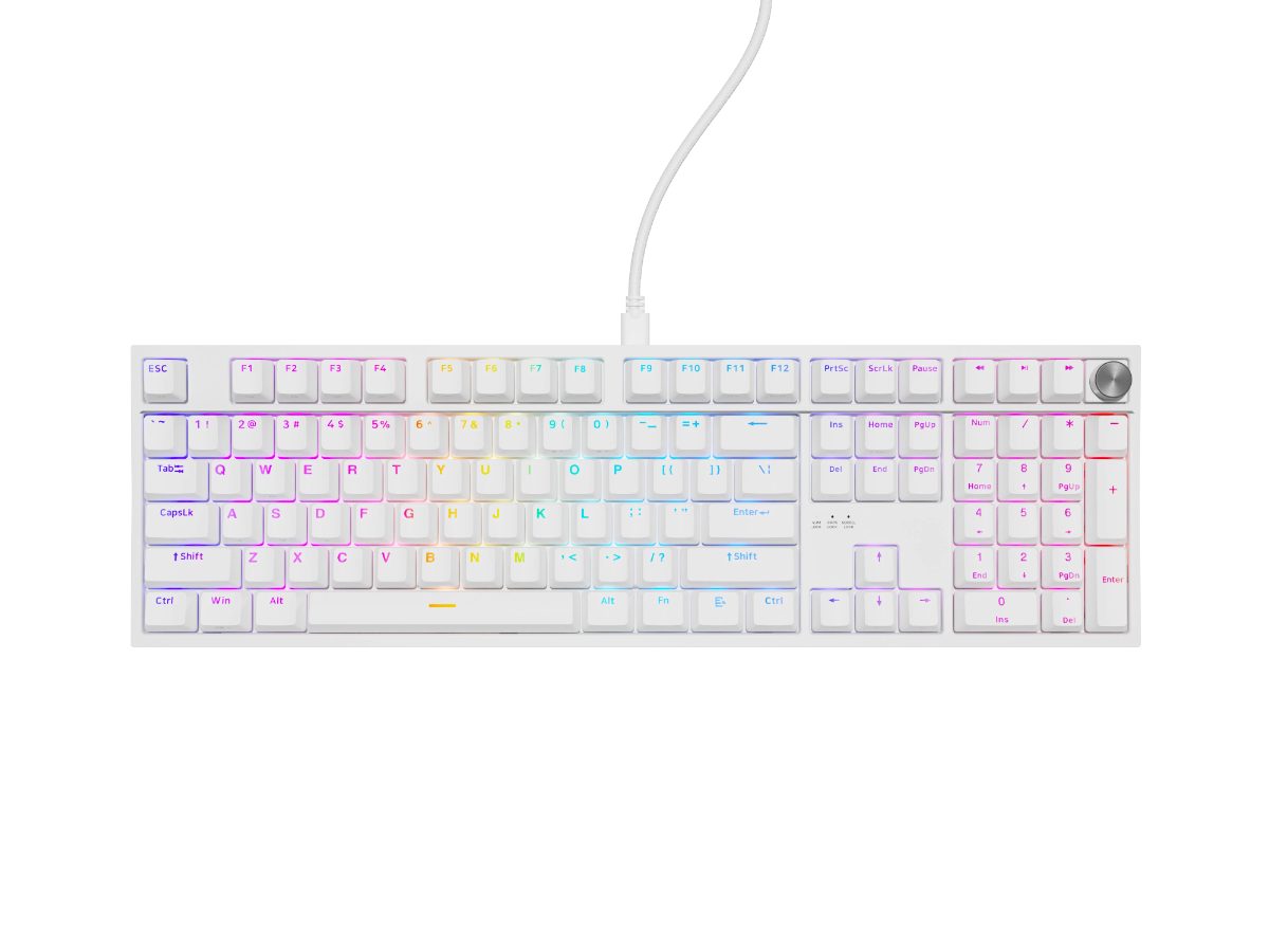 Genesis Thor 404, Mechanical Gaming Keyboard, Wired, US, Outemu Peach Silent, White