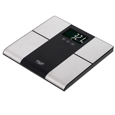 Bathroom scale with analyzer, AD 8165, Maximum weight (capacity) 225 kg, Accuracy 100 g, Body Mass Index (BMI) measuring, Stainless steel/Black