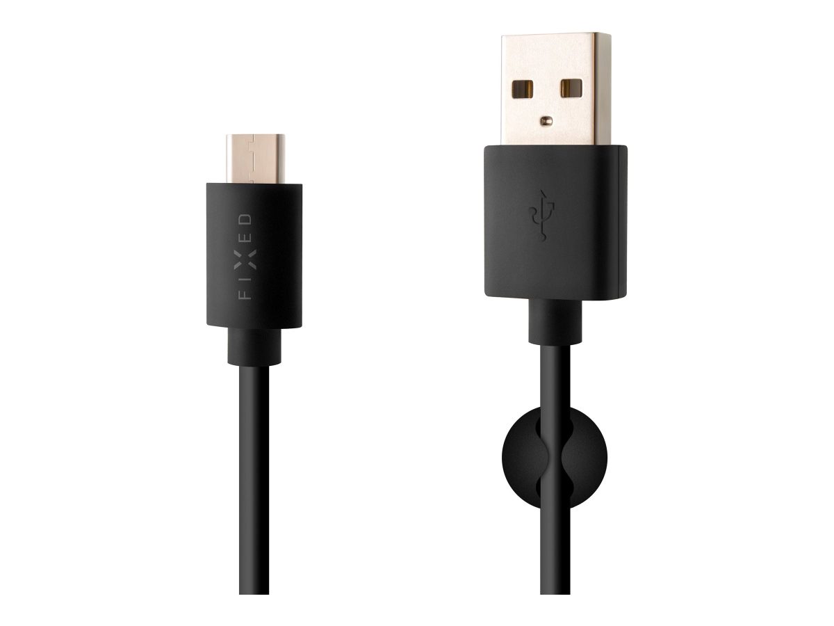 Data And Charging Cable With USB/USB-C Connectors, Black