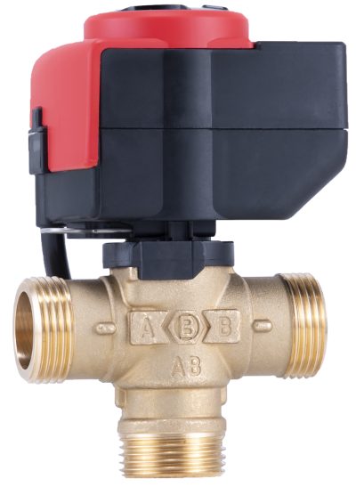 Three-way flow distribution valve DN 25 with e-drive