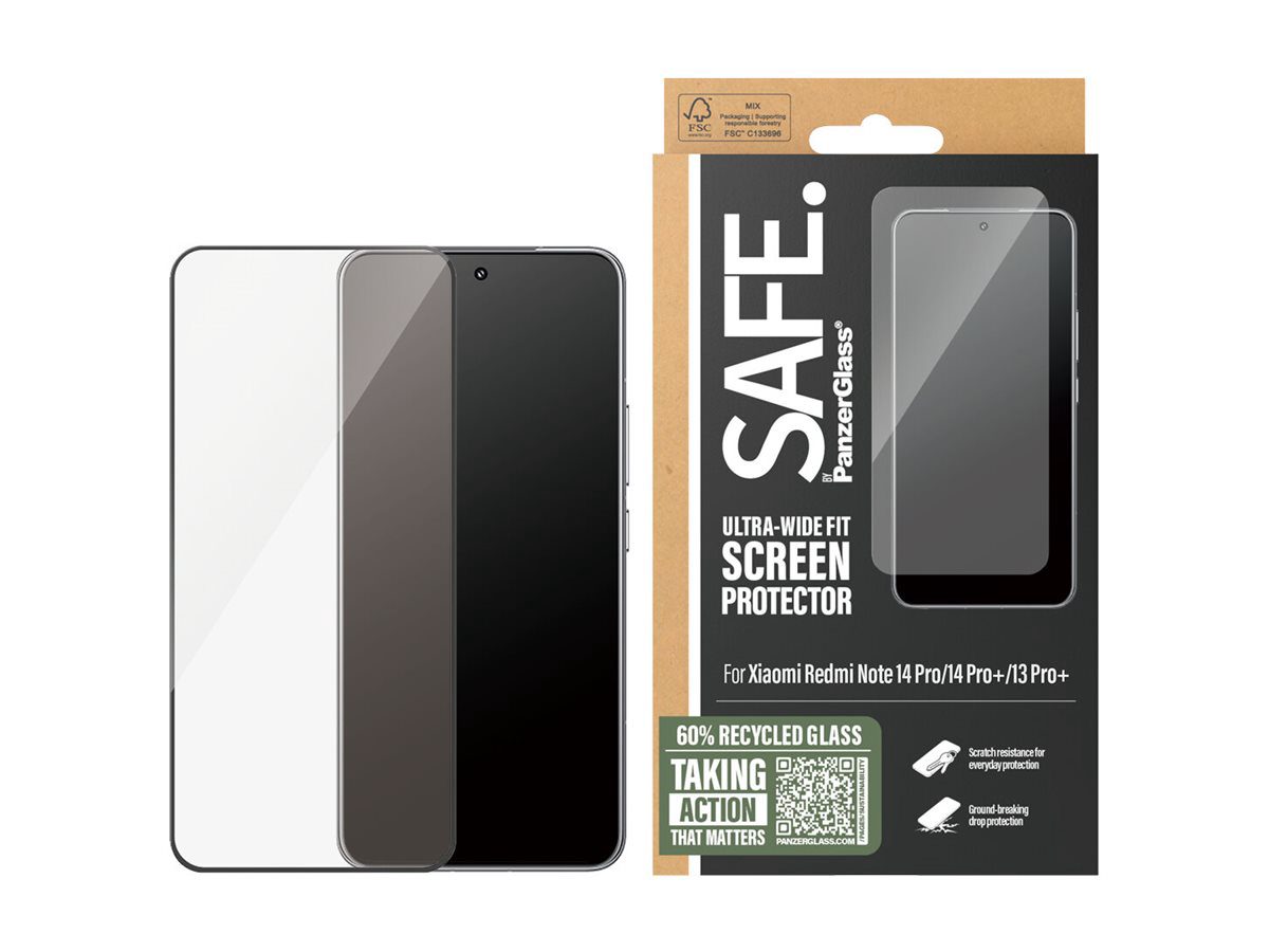 PanzerGlass Screen protector, Xiaomi, Redmi Note 14 Pro, 14 Pro+, 13 Pro+, Glass, Transparent, Ultra-Wide Fit