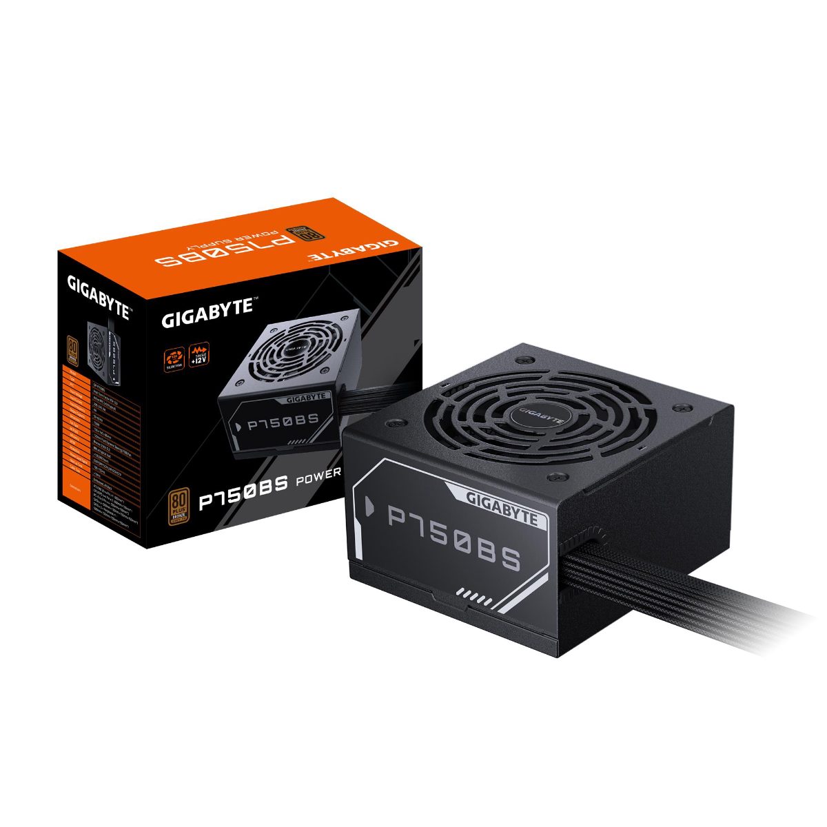 Power Supply, GIGABYTE, GP-P750BS, 750 Watts, Efficiency 80 PLUS BRONZE, PFC Active, MTBF 100000 hours