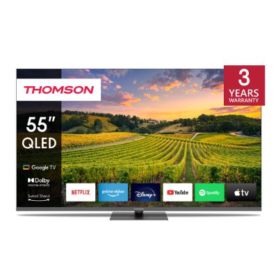 TV Set, THOMSON, 55", 4K/Smart, QLED, 3840x2160, Bluetooth, Google TV, 55QG5C14