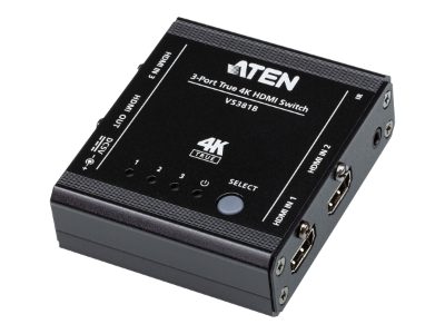 3-Port True 4K HDMI Switch, VS381B, Input: 3 x HDMI Type A Female; Output: 1 x HDMI Type A Female