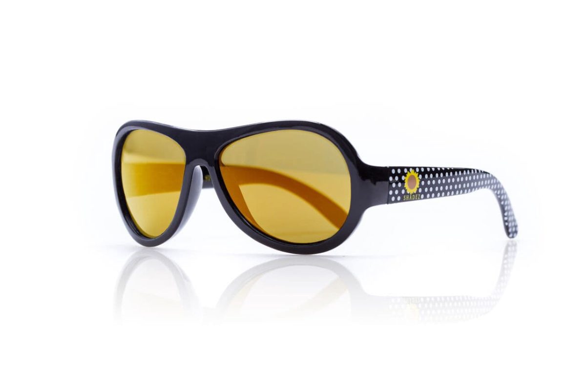 SHADEZ Designer Polka Sunflower Black Junior bērnu saulesbrilles, 3-7 gadi