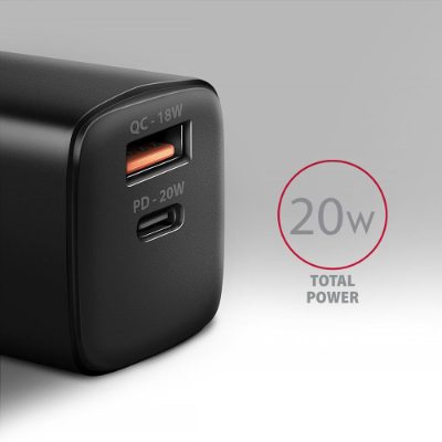 AXAGON Wallcharger 2x port (USB-A + USB-C), 20W, ACU-PQ20