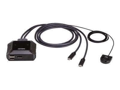 Aten US3312 2-Port USB-C 4K DisplayPort KVM Switch with Remote Port Selector, Aten, 2-Port USB-C 4K DisplayPort KVM Switch with Remote Port Selector, US3312, Warranty 24 month(s)