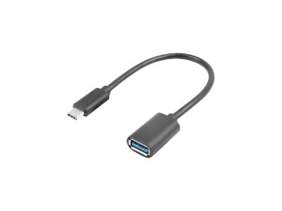 Lanberg Adapter Cable USB-C(M) 3.1 -> USB-A(F) 15 cm, Black, AD-UC-UA-04