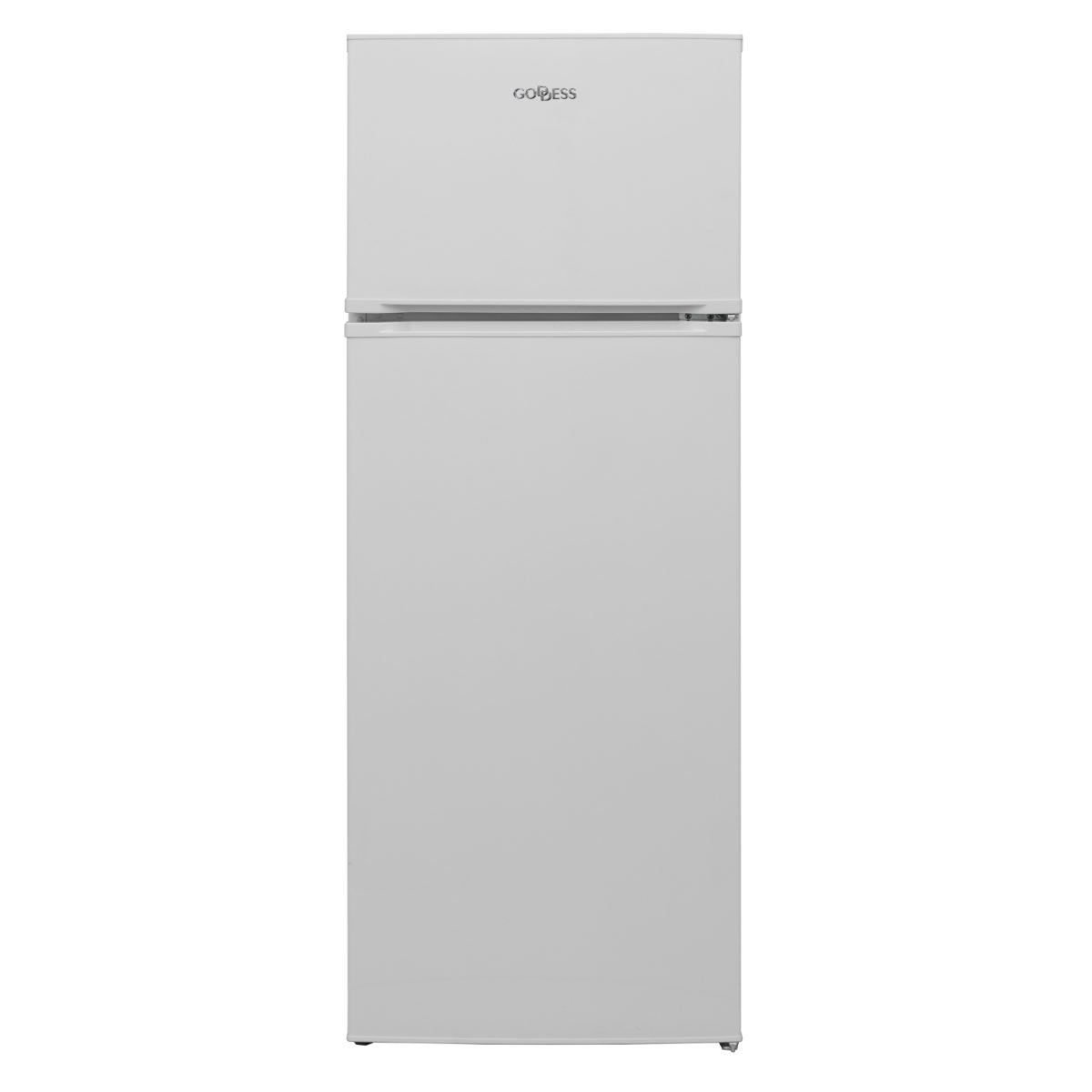 Goddess Refrigerator, GODRDD0144GW8AE, Energy efficiency class E, Free standing, Double Door, Height 145 cm, Fridge net capacity 171 L, Freezer net capacity 42 L, 41 dB, White
