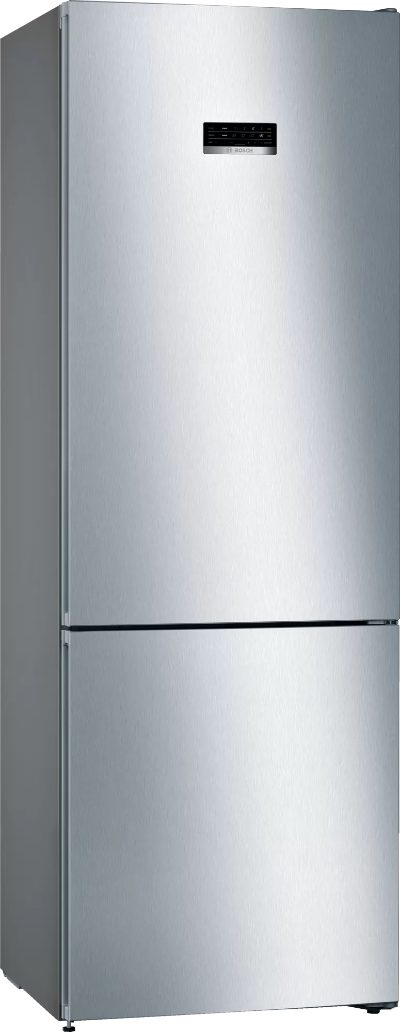 Refrigerator, KGN49XLEA, Energy efficiency class E, Free standing, Combi, Height 203 cm, No Frost system, Fridge net capacity 330 L, Freezer net capacity 108 L, Display, 40 dB, Stainless steel