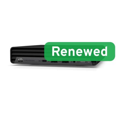 HP Renewed Grade B, ProDesk 400 G6 Desktop Mini, Intel Core i5, i5-10500T, 16 GB, SSD, 256 GB, Intel UHD Graphics 630, Windows 11 Pro