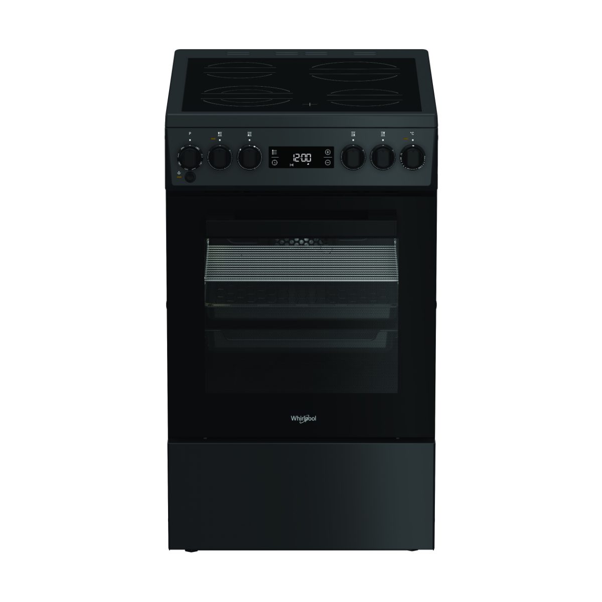 Whirlpool Cooker, W5V8LCSA, Hob type Vitroceramic, Oven type Electric, Anthracite, Width 50 cm, Depth 60 cm, 60 L