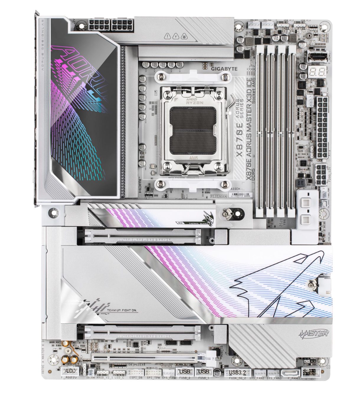 Mainboard, GIGABYTE, AMD X870E, Socket AM5, ATX, RAM DDR5-SDRAM, 4xSlots, Wi-Fi Yes, Bluetooth Yes, 5xNumber of M.2 (M) slots, X870E A MASTER X ICE, X870EAMASTERXICE