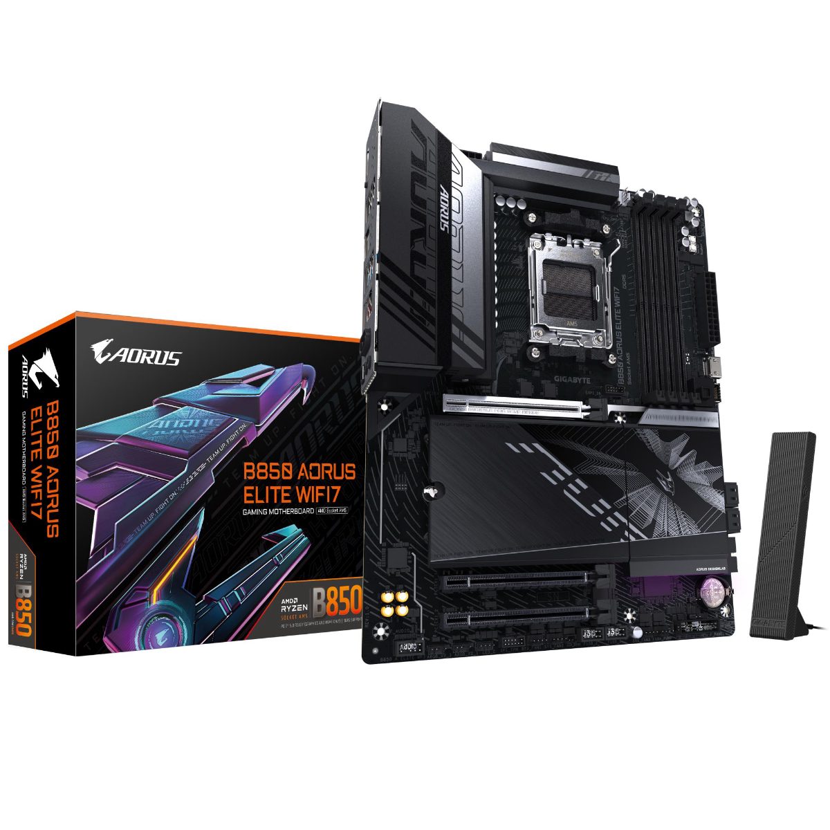 Gigabyte B850 A ELITE WF7, Processor family AMD, Processor socket AM5, DDR5, Supported hard disk drive interfaces SATA, M.2, Number of SATA connectors 4