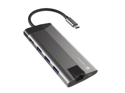 USB-C Multiport Adapter, NMP-1690, Grey, USB Type-C, 0.15 m