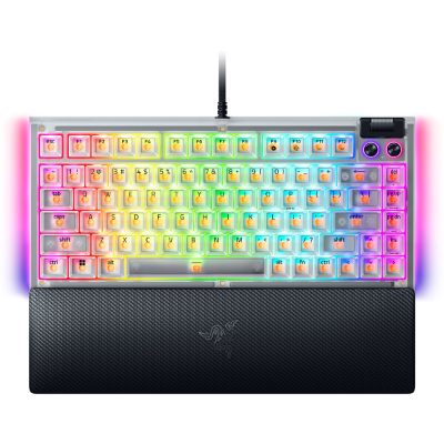 Razer Hot-swappable Mechanical Gaming Keyboard, BlackWidow V4 75%, Gaming Keyboard, Wired, US, Razer Mechanical Switches (Tactile), Phantom White Edition