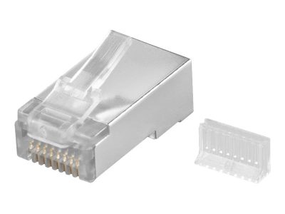 Goobay 68079 RJ45 plug, CAT 5e STP shielded, transparent