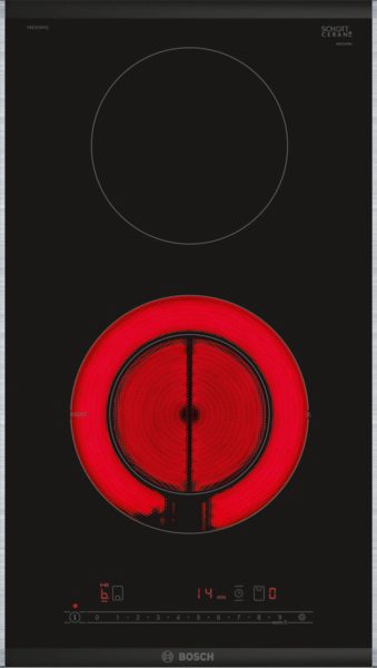 Hob, PKF375FP2E Series 6, Vitroceramic, Number of burners/cooking zones 2, DirectSelect, Timer, Black