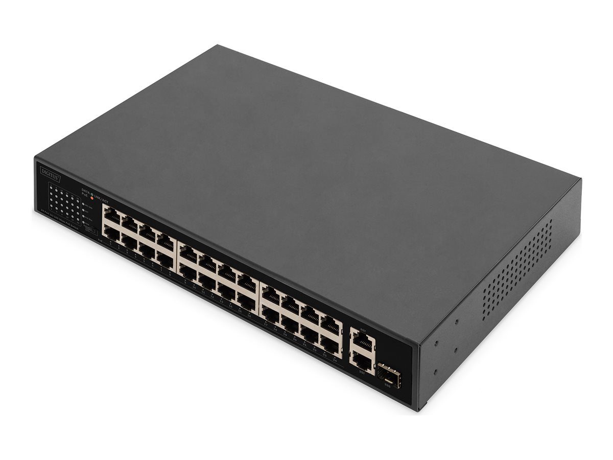 24 Port Fast Ethernet PoE Switch, DN-95356, Unmanaged, Rackmountable, 10/100 Mbps (RJ-45) ports quantity 24