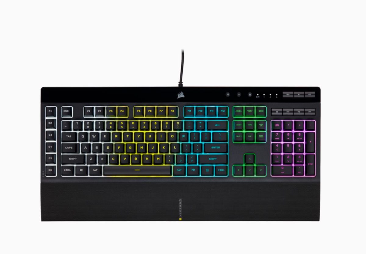 Rubber Dome, Gaming Keyboard, K55 RGB PRO, Wired, RGB LED light, US, Black