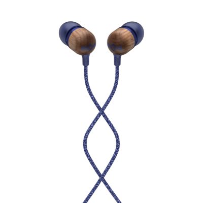 Earbuds, Smile Jamaica, Wired, In-ear, Microphone, Denim