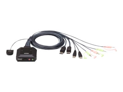 USB DisplayPort Cable with Remote Port Selector, CS22DP, 2-Port KVM Switch
