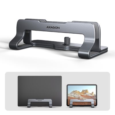 AXAGON STND-VG vertical stand for laptops and tablets, Adjustable width, 10-17.3 ", Grey