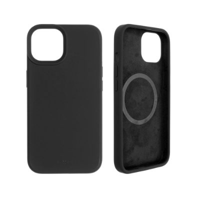 MagFlow with MagSafe support, Back cover, Apple, iPhone 14, Liquid silicon, Black