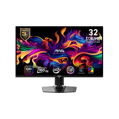 Monitor, MSI, 31.5", Gaming, Panel QD-OLED, 3840x2160, 16:9, 165Hz, 0.03 ms, Swivel, Pivot, Height adjustable, Tilt, Colour Black, MAG321UPQD-OLED