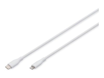 Lightning silicone connection cable, USB-C - Lightning, 1m, AK-600110-010-W