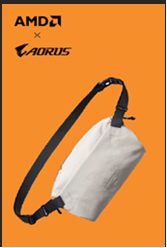 AORUS AMD, Sling Bag, Grey