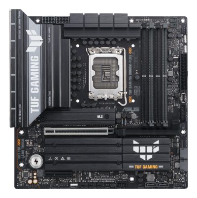 Mainboard, ASUS, Intel B860 Express, LGA1851, Micro-ATX, Memory slots 4, 1xPCI-Express 4.0 4x, 1xPCI-Express 5.0 16x, 3xM.2, 1xHDMI, 1xDisplayPort, 1xUSB 2.0, 4xUSB 3.0, 2xUSB 3.2, 2xUSB-C, 1xOptical S/PDIF, 1xRJ45, 5xAudio port, TUFGAMINGB860M-PLUS