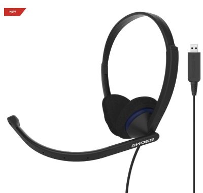 Headphones, CS200 USB, Wired, On-Ear, Microphone, Black