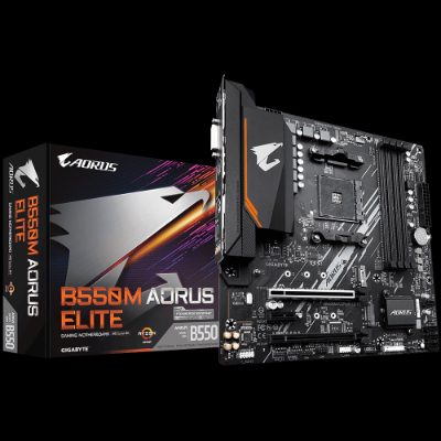 B550M AORUS ELITE 1.0, Processor family AMD, Processor socket AM4, DDR4 DIMM, Memory slots 4, Number of SATA connectors 4 x SATA 6Gb/s connectors, Chipset AMD B, Micro ATX