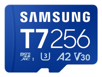 Samsung MicroSD card, T7, 256 GB, microSDXC, Flash memory class U3, V30, A2