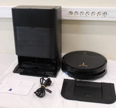 Ecovacs Robotic Vacuum Cleaner, DEEBOT X9 PRO OMNI, Wet&Dry, Li-ion, 6400 mAh, Dust capacity 0.22 L, 16600 Pa, Black, DAMAGED PACKAGING, USED, DIRTY, SCRATCHED