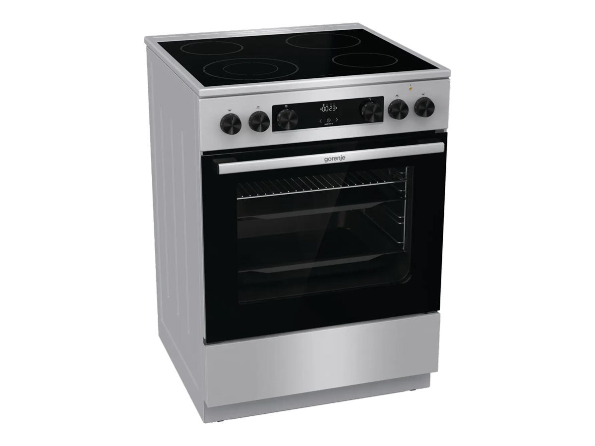 Gorenje GECS6C70XC, Cooker, Hob type Ceramic, Oven type Electric, Stainless steel, Width 60 cm, Grilling, Depth 60 cm, 71 L