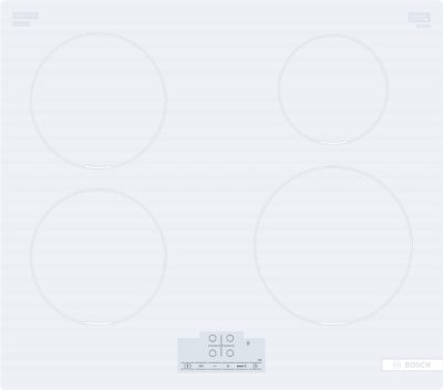 Hob, PUE612BB1J, Induction, Number of burners/cooking zones 4, Touch, Timer, White