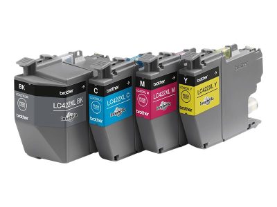Brother LC422XLVAL, Ink Cartridge, Black, Cyan, Magenta, Yellow