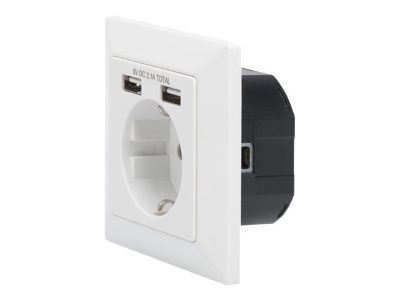 Digitus Safety socket for flush mounting with 2 USB ports, DA-70613