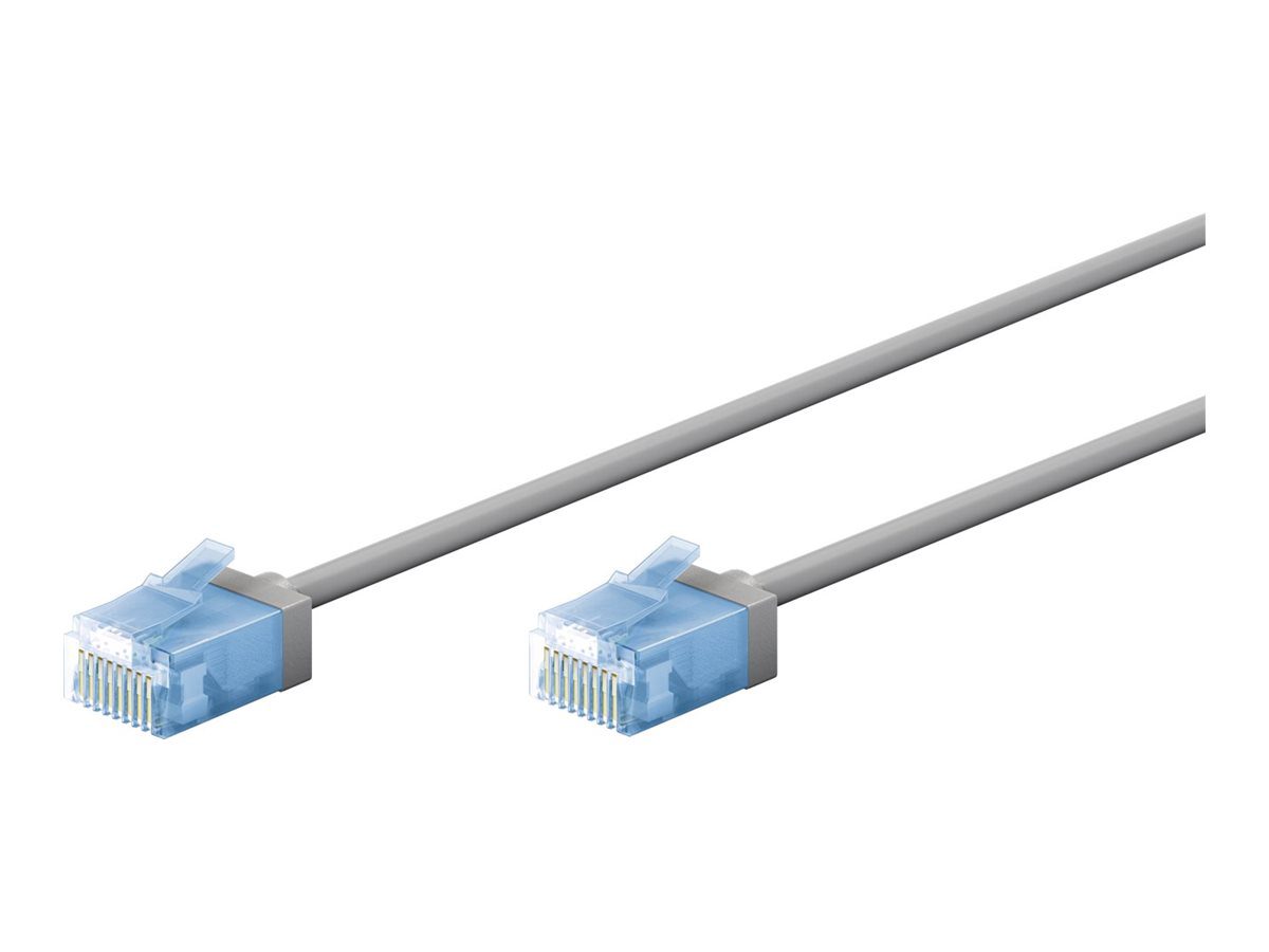 Goobay 74219 Ultra-Flexible CAT 6A Patch Cable, Slim, U/UTP, 0,15 m, Grey, Goobay