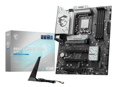 MSI B860 GAMING PLUS WIFI, Processor family Intel, Processor socket LGA1851, DDR5, Supported hard disk drive interfaces SATA, M.2, Number of SATA connectors 4