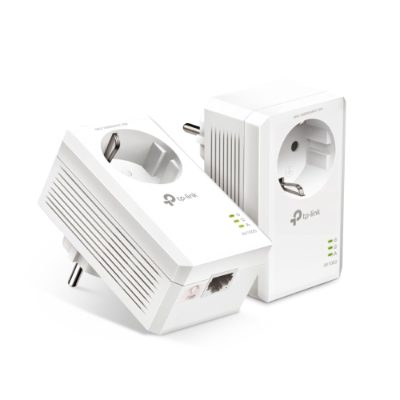 AV1000 Gigabit Passthrough Powerline Starter Kit, TL-PA7017P KIT, 10/100/1000 Mbit/s, Ethernet LAN (RJ-45) ports 1, No Wi-Fi, Extra socket